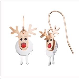 Jewelry - Two Tone Reindeer Nickel Free Drop Earrings Jewelry - Two Tone Reindeer Nickel Free Drop Earrings